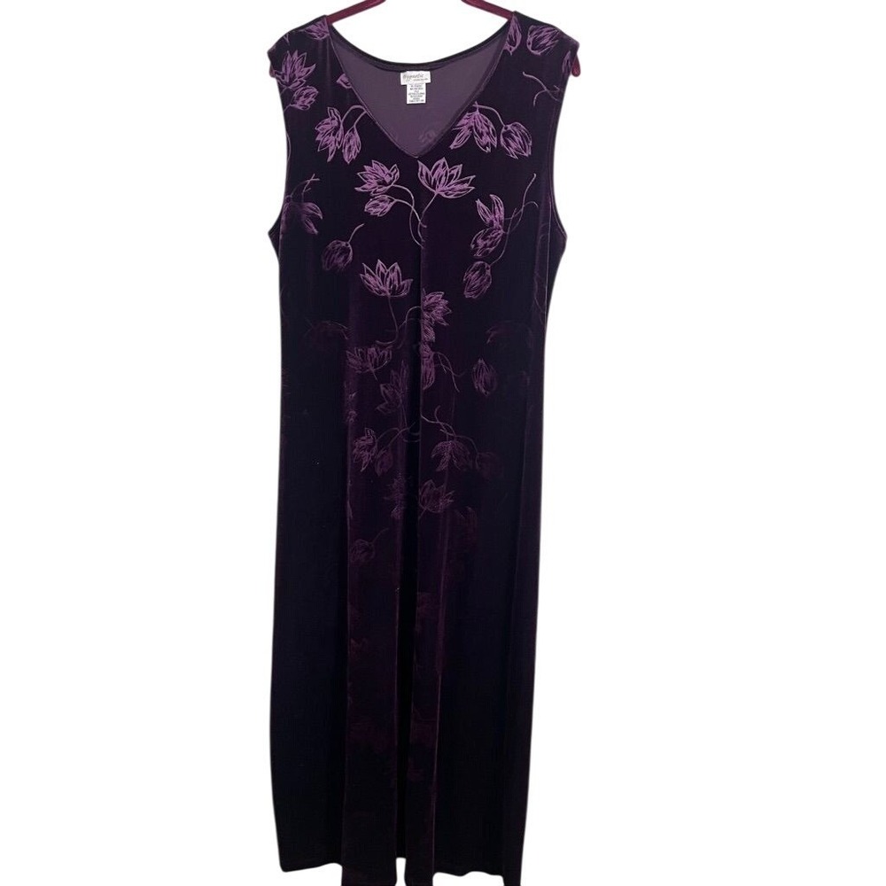 Vintage Floral Tank Maxi Dress M Purple Whimsigoth Fairy Retro Y2K Preppy 80s